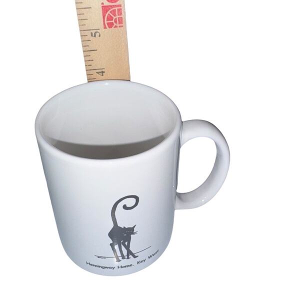 Hemingway Home Key West Tall Black Cat Coffee Mug Cup White Tourist Souvenir - Picture 6 of 6